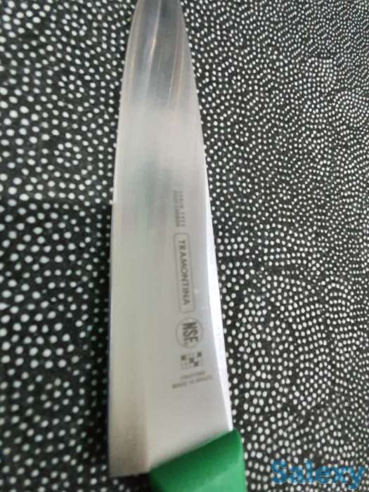 Нож кухонный Трамонтина универсальный для нарезания всего зеленый, фотография 4