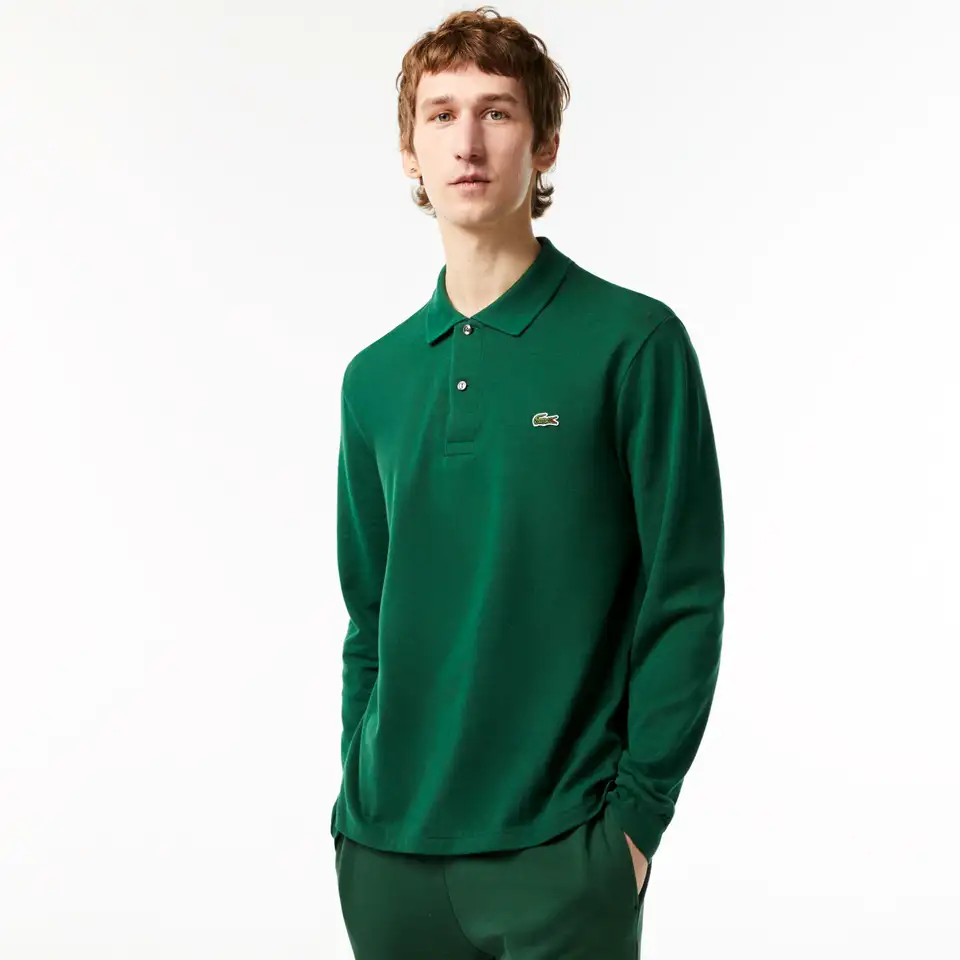 Мужское поло lacoste l.12.21 classic fit с длинным рукавом, фотография 1