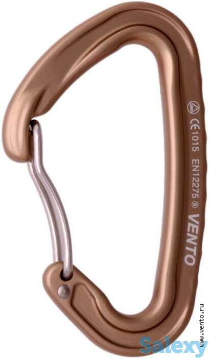 Карабин венто скалолазный лайт со скобой желтый, фотография 1