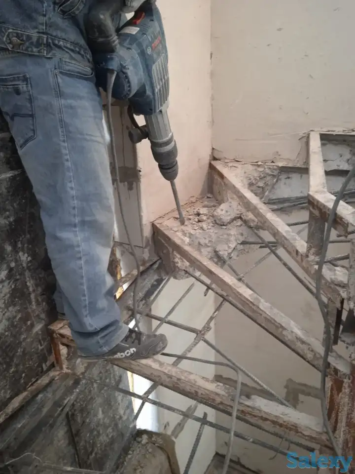 Демонтаж стен бетона кирпича Отблйниками Bosch, фотография 3