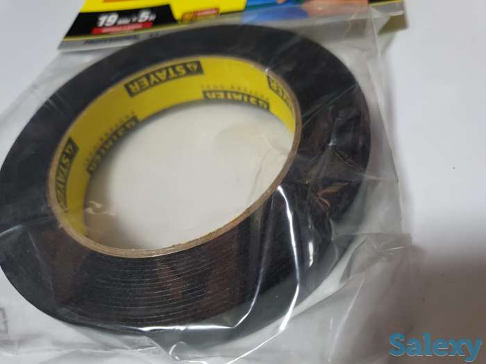 Лента клейкая монтажная на вспененной основе черная Stayer (19мм х 5м), фотография 5