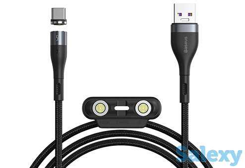 Кабель baseus zinc magnetic usb-a to lightning/usb-c/micro-usb 1м. (ca1t3-bg1). черно-серый, фотография 2
