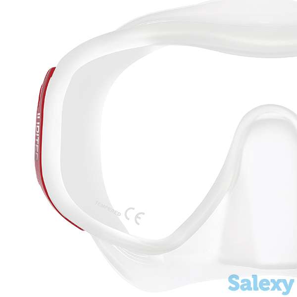 Маска для плавания mares jupiter, для широких лиц - ц.обт.белый, ц.р.чёрно-белый, фотография 2