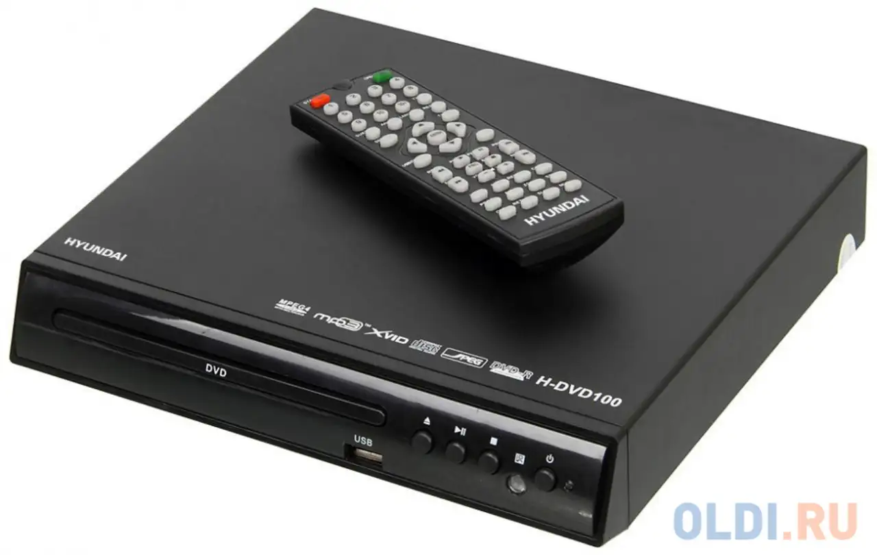 Проигрыватель dvd hyundai h-dvd100 черный, фотография 1