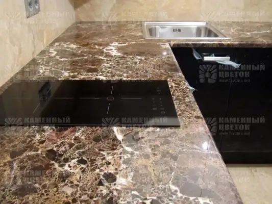 Мраморные столешницы. Изготовление столешниц из мрамора, гранита, травертина, оникса. Делаем замеры и монтаж, фотография 2