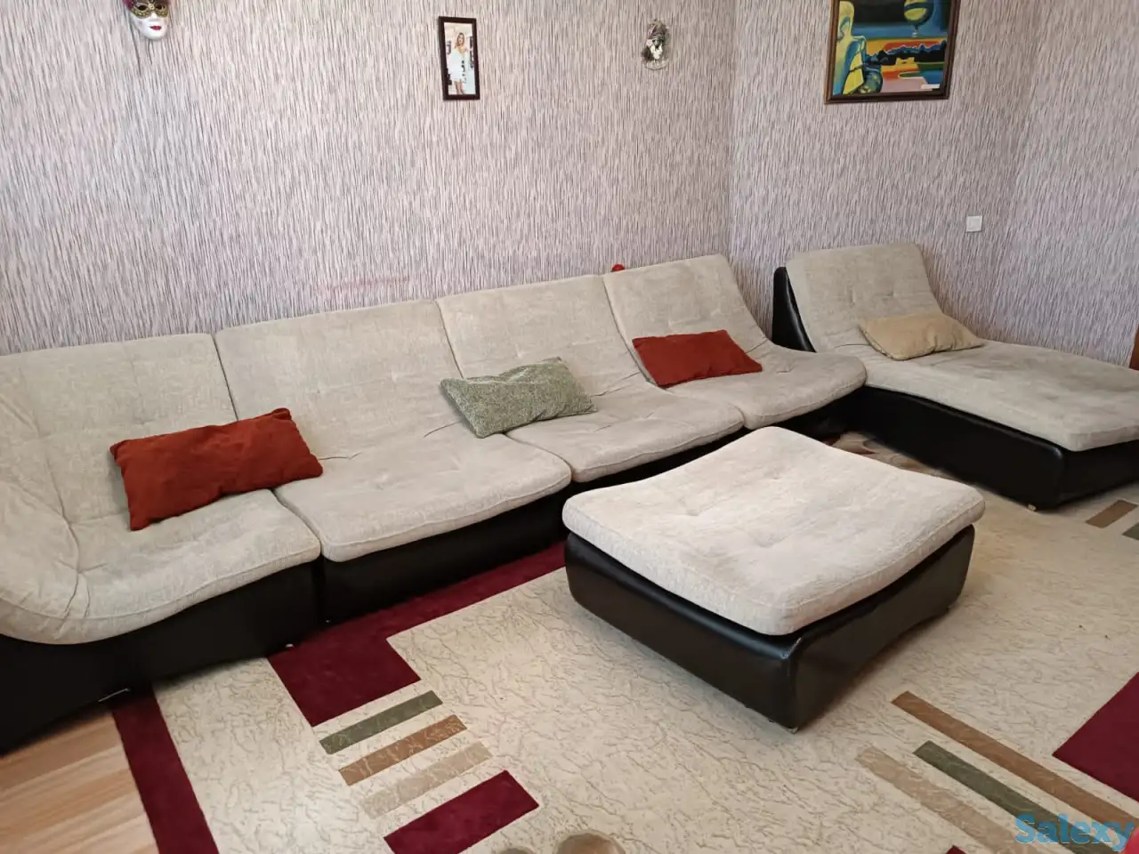 Диван бежевый, гостиный уголок, фотография 2