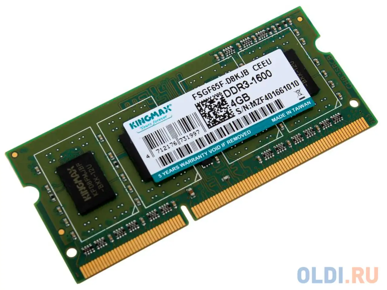 Оперативная память для ноутбука kingmax km-sd3-1600-4gs rtl so-dimm 4gb ddr3 1600mhz, фотография 1