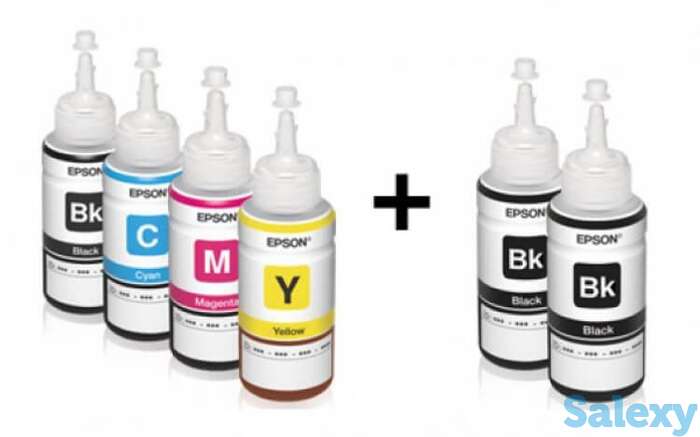 Оригинальные чернила для epson l300 (70мл, 3 цветных + 3 черных), фотография 1