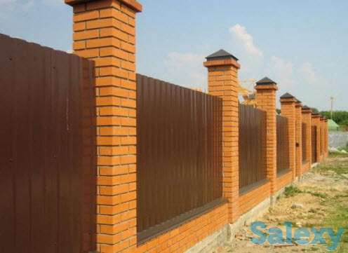 Монтаж забора из профлиста, фотография 3