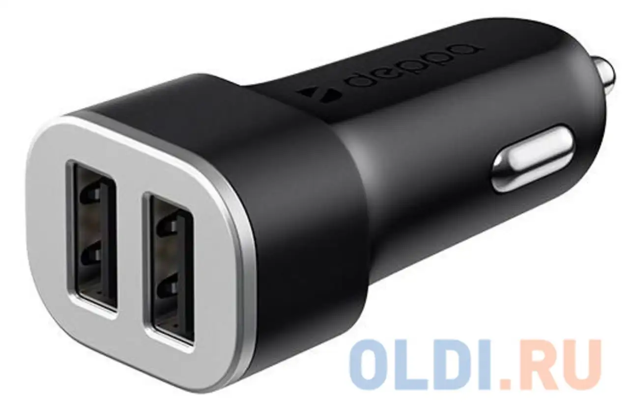 Автомобильное зарядное устройство deppa 11282 2.4а черный, фотография 1