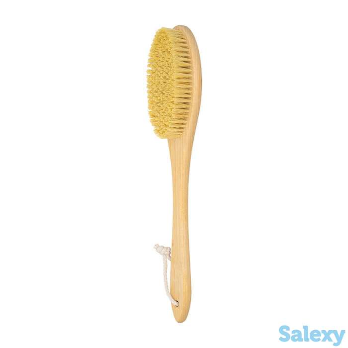 Щётка для сухого массажа тела sifo - овальная на длинной ручке, фотография 1