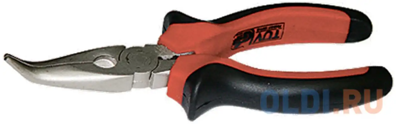 Утконосы matrix 17424  длинногубцы nickel 200мм изогнутые никелированные двухкомпонентные рукоятки, фотография 1