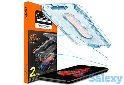 Защитное покрытие spigen glas.tr ez fit slim 2 pack (054gl22382) для iphone 7/8/se 2020. прозрачный, фотография 2