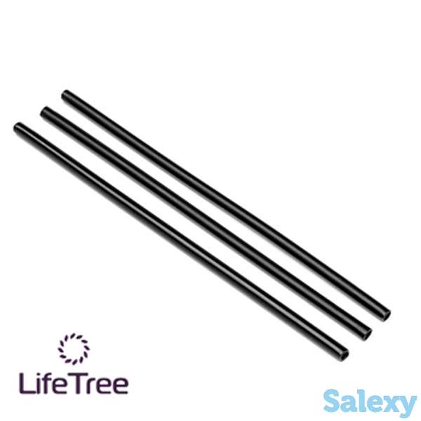 Трубочки для коктейля прямые, черные, пластиковые, фотография 1