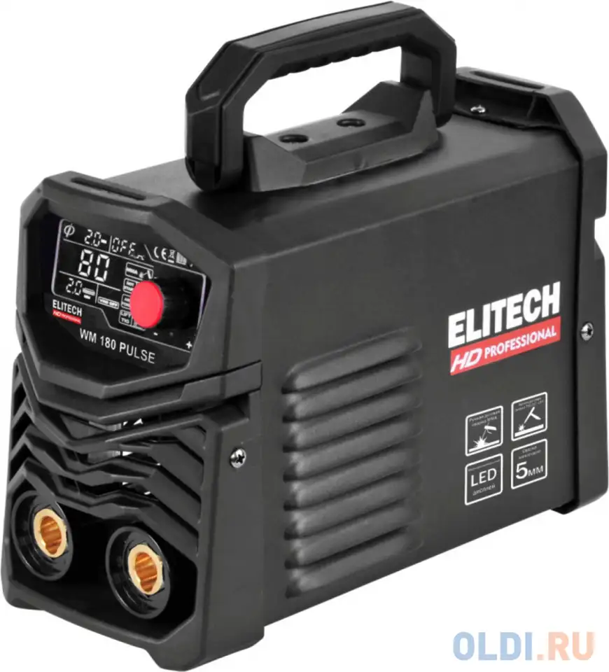 Сварочный аппарат elitech wm 180 pulse инвертор mma,tig-lift 5.8квт, фотография 1