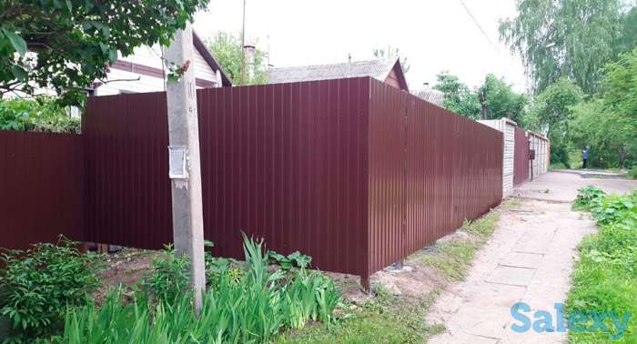 Монтаж забора из проф. листа, фотография 5