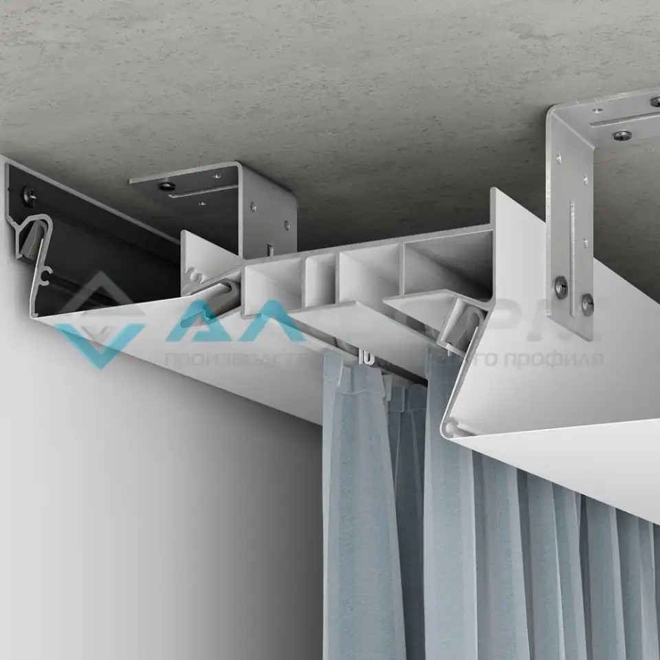 Гардина ПК 15 двухрядная белаячерная, фотография 2