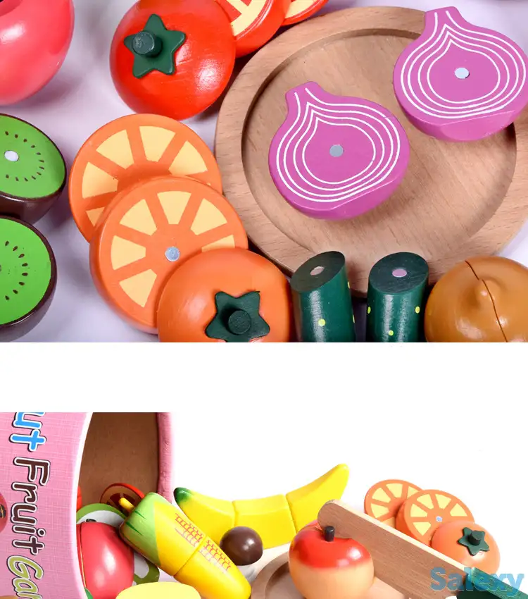 Игрушка детская оптом. Фрукты и овощи на магнитах, 17 предметов, фотография 5