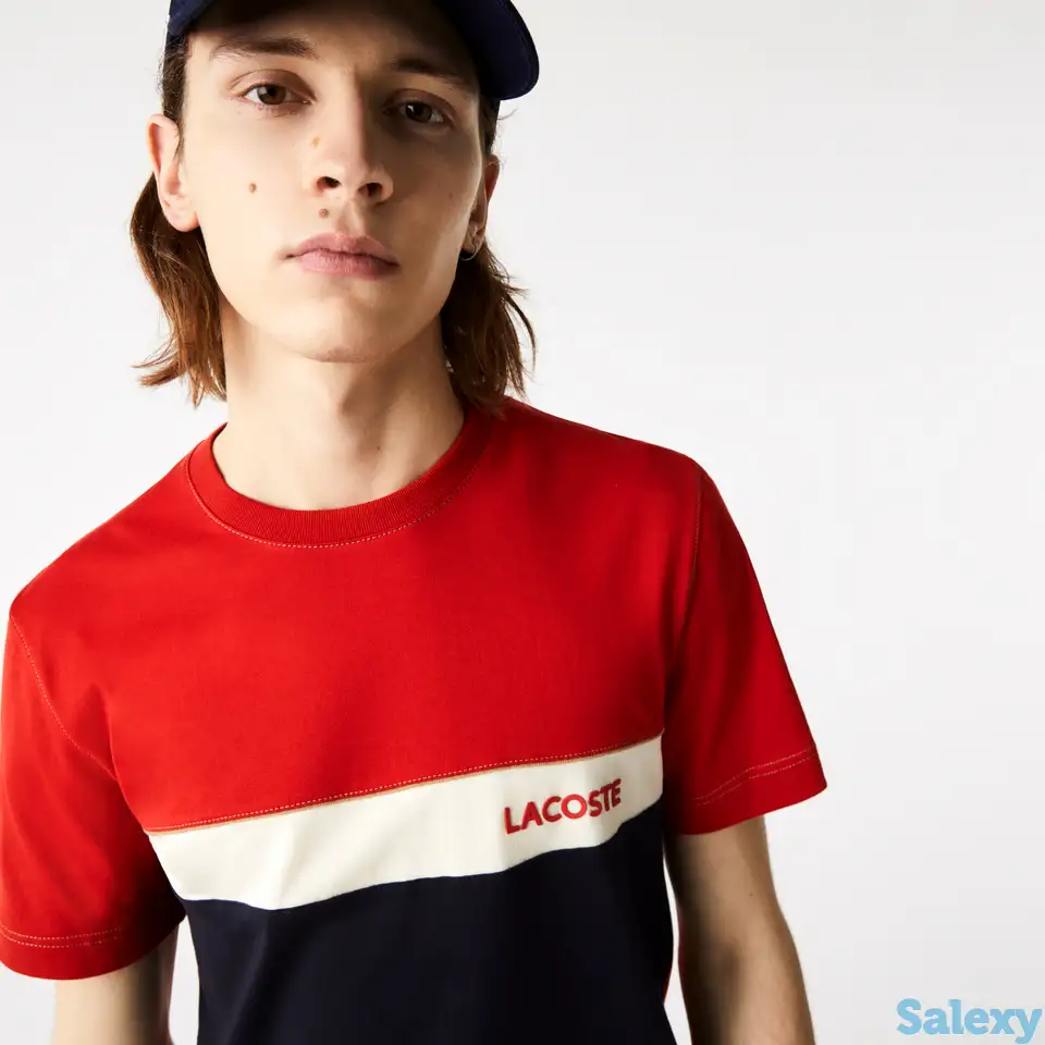 Мужская футболка lacoste с круглым вырезом из хлопка, фотография 1