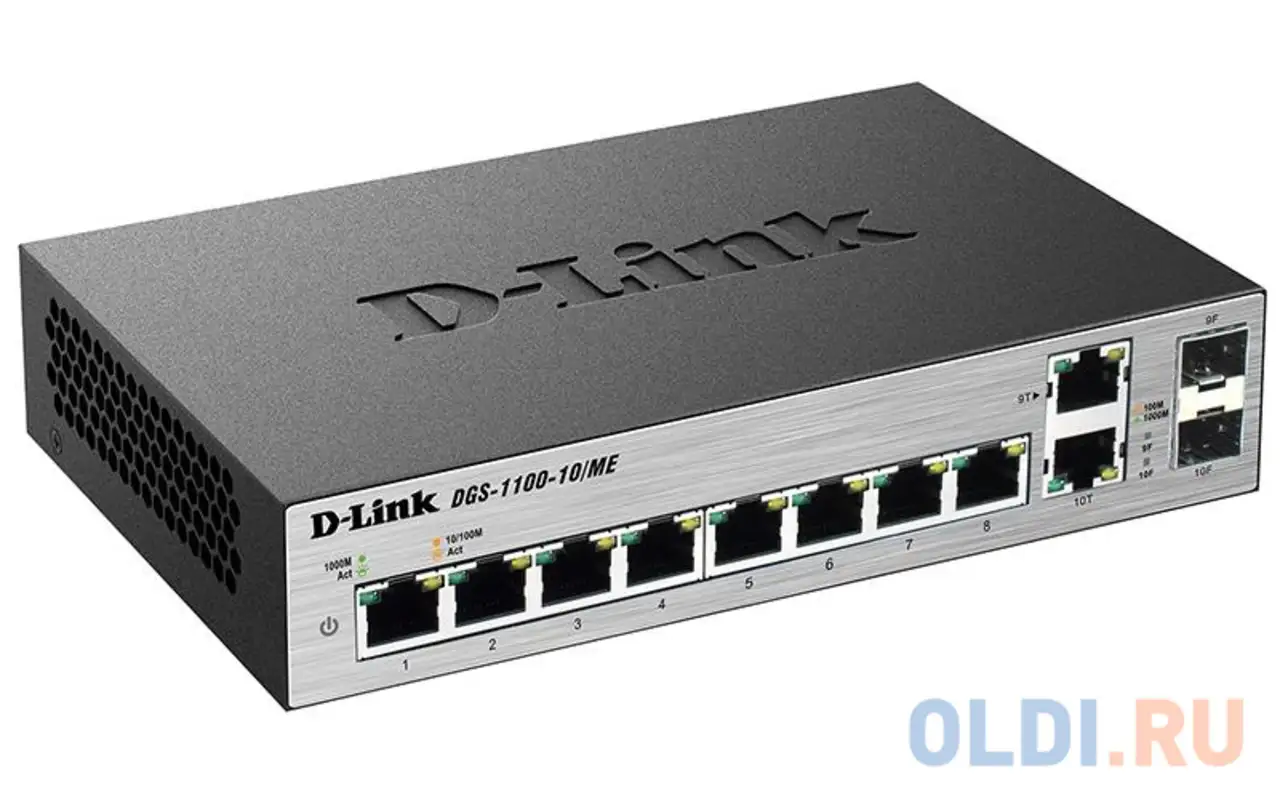 Коммутатор d-link dgs-1100-10/me/a1a настраиваемый коммутатор 2 уровня с 8 портами 10/100/1000base-t, фотография 1