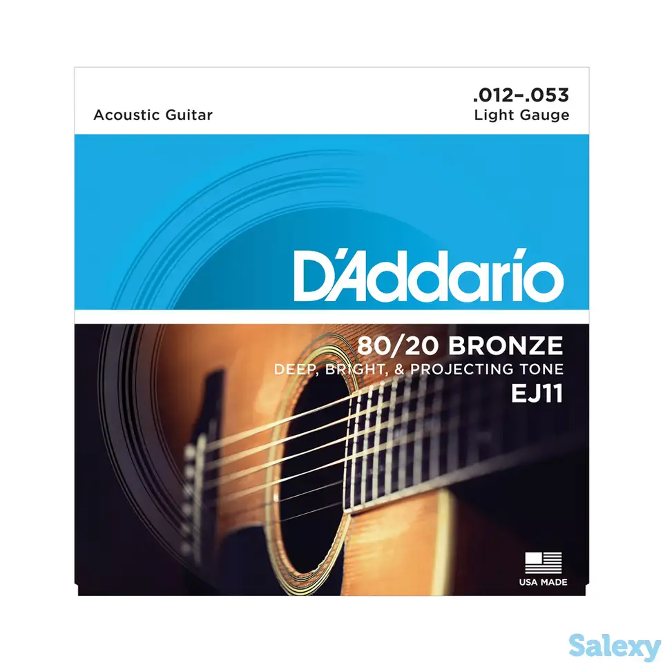 Струны для акустических гитар d'addario ej11, фотография 1