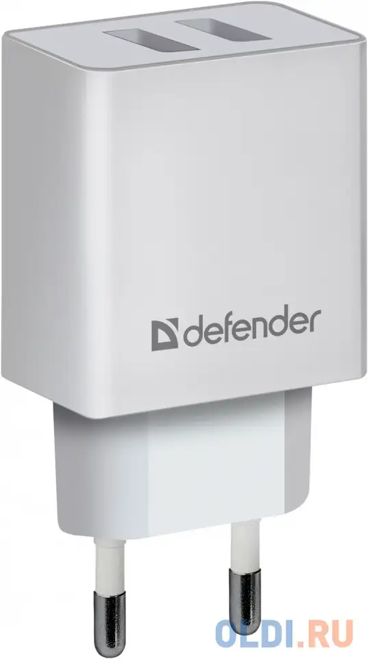 Сетевой адаптер defender upa-22 белый, 2xusb, 2.1а, фотография 1