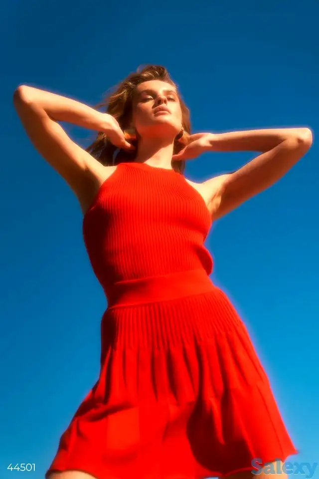 Оранжевый вязаный топ, фотография 1