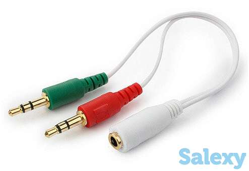 Кабель аудио-переходник cablexpert cca-418w mini-jack 3.5mm (f)+mini-jack 3.5mm (f) mini-jack 4 pin (m) 20см. белый, фотография 2