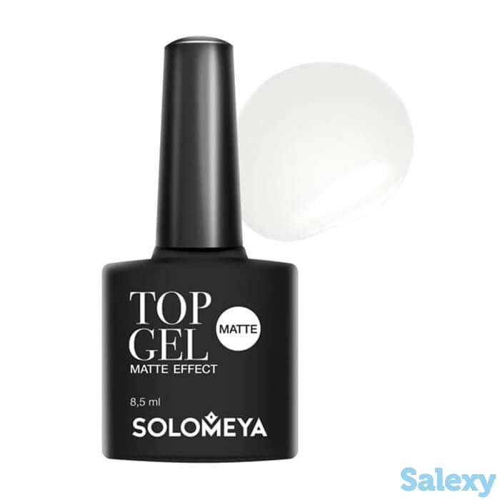 Верхнее гелевое покрытие для ногтей solomeya top gel matte effect sмtg, фотография 1