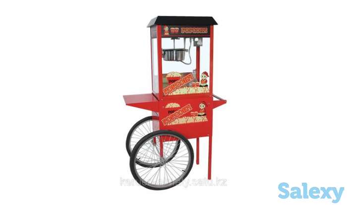 Аппарат для изготовления попкорна с тележкой.б/у, фотография 1