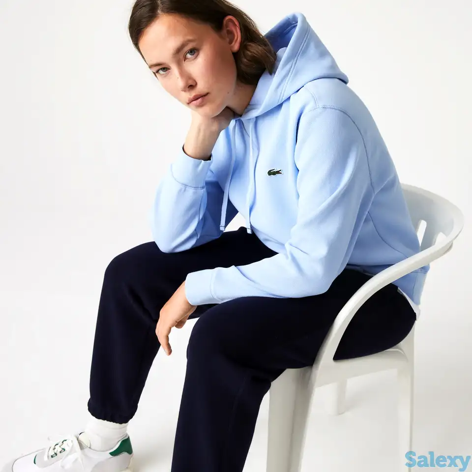 Женская худи lacoste loose fit с удобным карманом-кенгуру, фотография 1