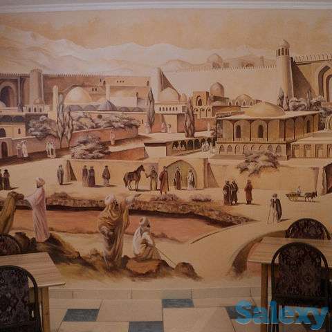 Картины, портрет, настенная роспись, лепка на стене, фотография 4