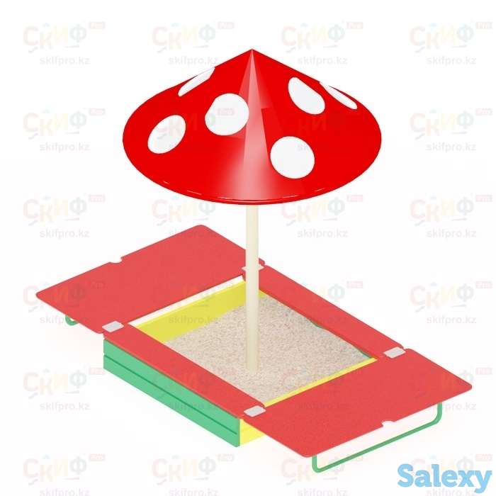 Песочница с крышкой и с грибком ИО 512, фотография 1