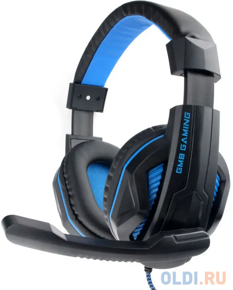 Игровая гарнитура проводная gembird mhs-g215 черный синий, фотография 1