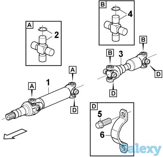 Кардан передний, задний на экскаватор-погрузчик Caterpillar 428 (C, D, E, F), 432 (C, D, E, F) Кат, Cat, фотография 1