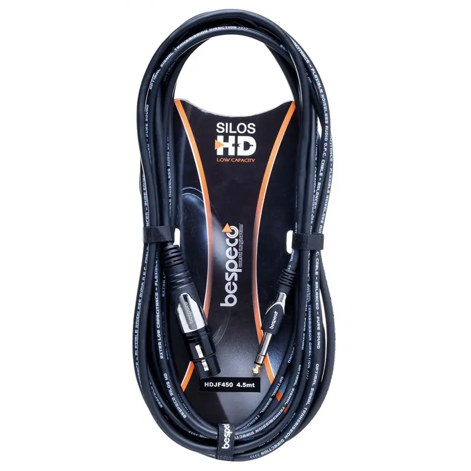 Кабель jack-xlr(f) 4,5 m bespeco silos hd hdjf450, фотография 1