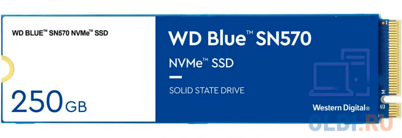 Ssd жесткий диск m.2 2280 250gb blue wds250g3b0c wdc, фотография 1
