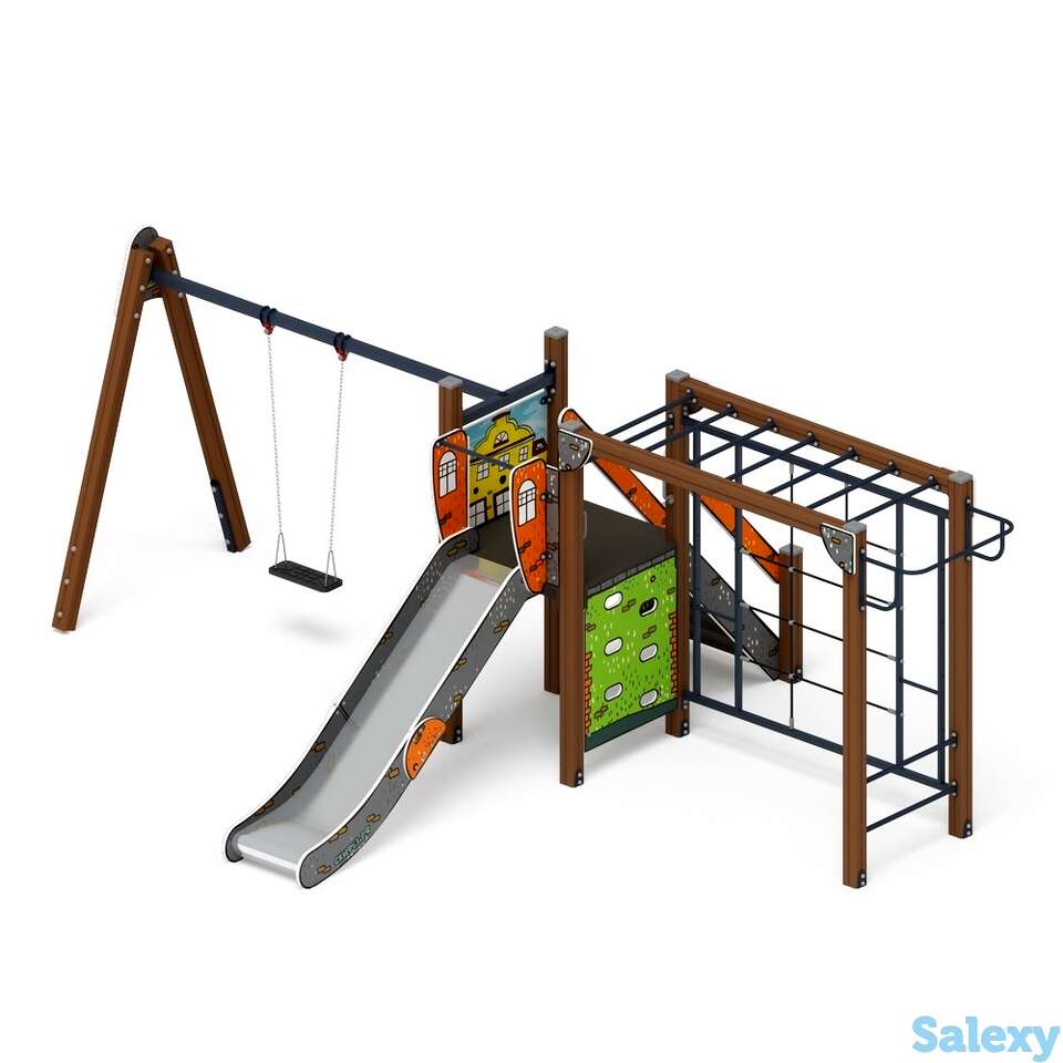 Детский игровой комплекс «счастливое детство (город)» дик 2.01.02-01 h=1200, фотография 1