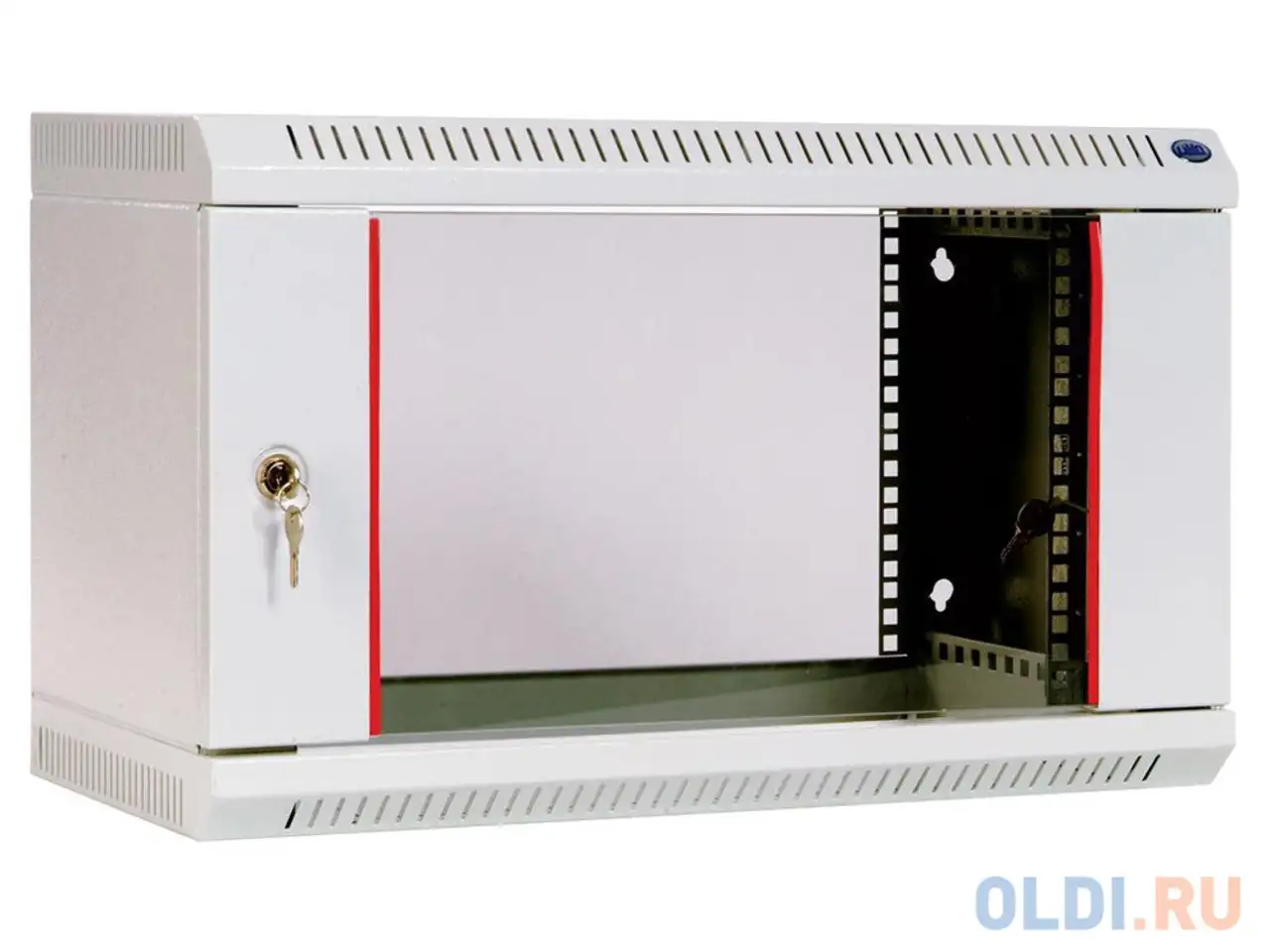 Шкаф настенный 6u цмо шрн-6.480 600х480mm дверь стекло, фотография 1