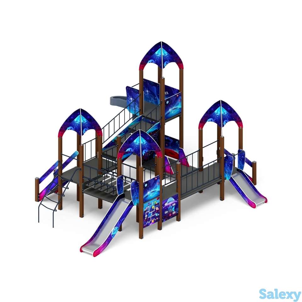 Детский игровой комплекс «космопорт (космос) (винтовой скат)» дик 2.14.02-02 н=750, н=1200, н=2000, фотография 1