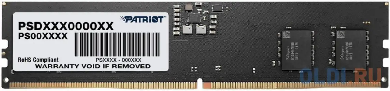Оперативная память для компьютера patriot signature dimm 8gb ddr5 4800 mhz, фотография 1