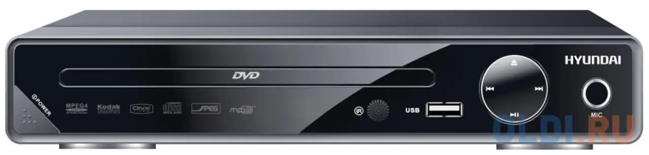 Плеер dvd hyundai h-dvd200 черный караоке пду, фотография 1
