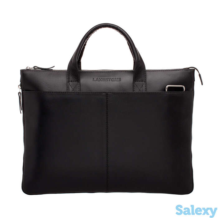 Кожаная деловая сумка для ноутбука bolton black, фотография 1