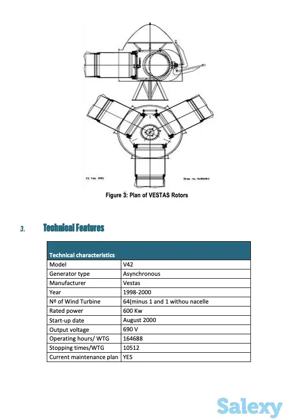 Ветрогенераторы 73 единицы Vestas V44/600, фотография 5