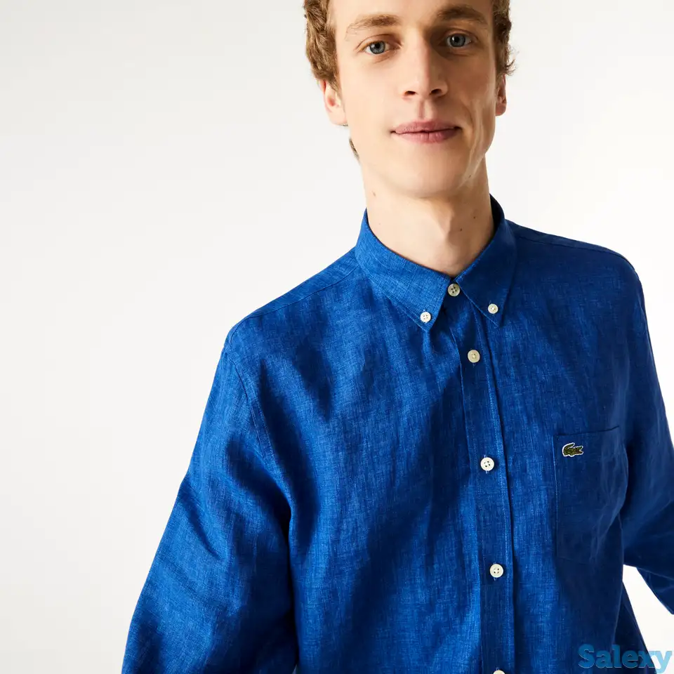 Мужская льнаная рубашка lacoste regular fit, фотография 1