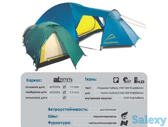 Палатка нормал трубадур 3 plus желтая, фотография 2