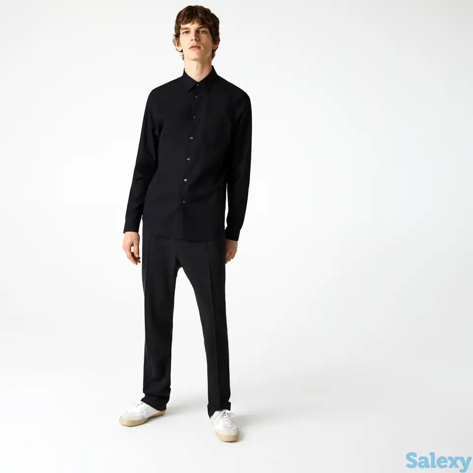 Мужская рубашка lacoste regular fit из хлопкового поплина, фотография 1