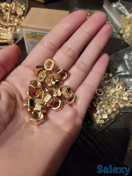 Гайки латунные шестигранные DIN 934, фотография 1