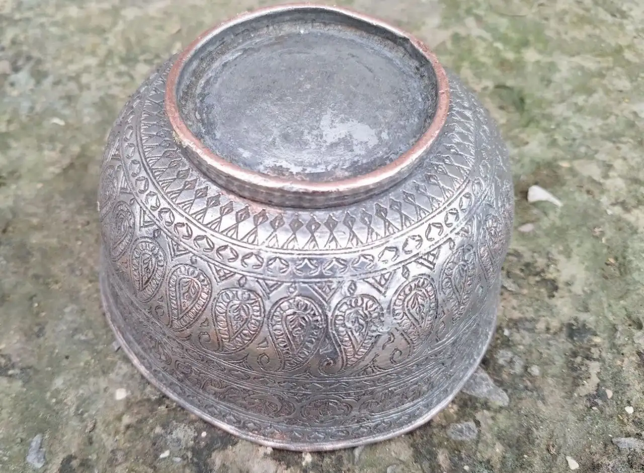 Медная Чаша 19 век ручная работа, фотография 6
