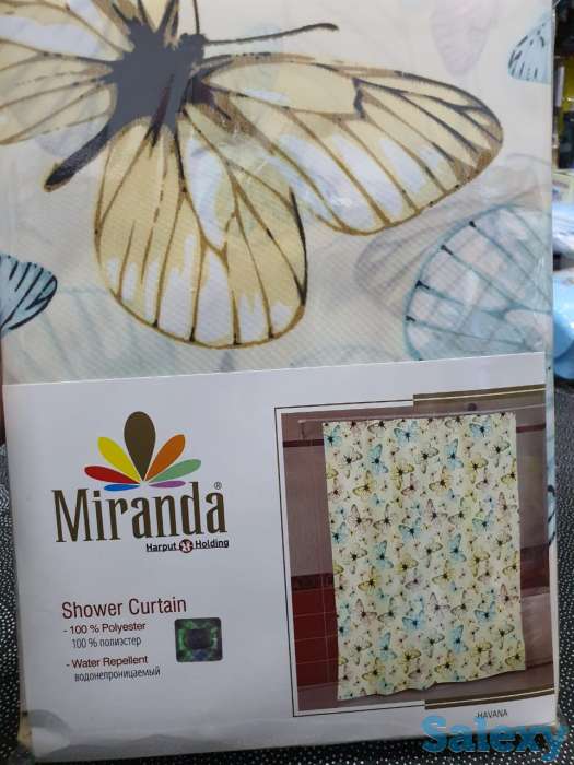 Шторка для ванны, турецкая, с бабочками, фотография 1
